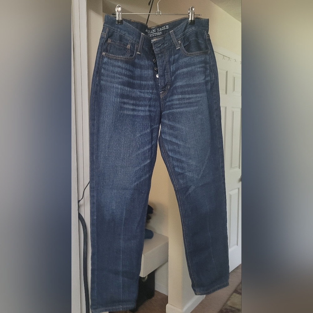 American Eagle Vintage Hi-rise Button-Fly Crop Jeans